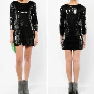 Theory Black Sequin Striped Dress #harrystyles